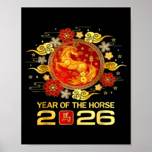 Jaar Van Het Paard 2026 Chinees Nieuwjaar 2026 Fam Poster