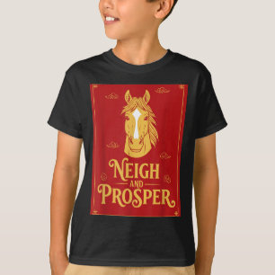 Jaar van het paard 2026 Chinees nieuwjaar hinniken T-shirt