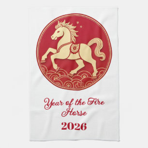 Jaar van het Paard 2026 Chinees Nieuwjaar Theedoek