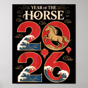 Jaar Van Het Paard 2026 Chinees Nieuwjaar Voor Man Poster