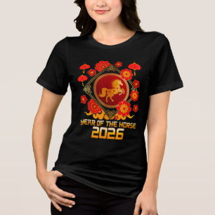 Jaar Van Het Paard 2026 - Chinees Nieuwjaar Zodiac Tri-Blend Shirt