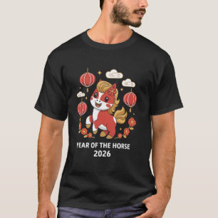 Jaar van het paard 2026 Chinese astrologie T-shirt
