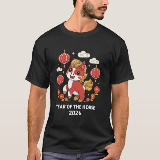 Jaar van het paard 2026 Chinese astrologie T-shirt