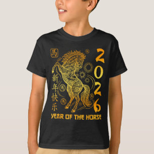 Jaar Van Het Paard 2026 Gouden Maan Chinese Nieuwj T-shirt