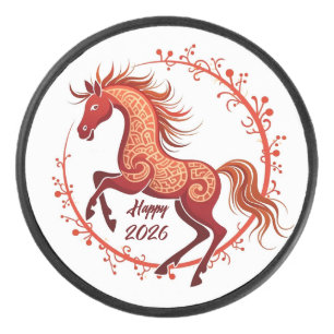 Jaar van het Paard 2026 Hockey Puck