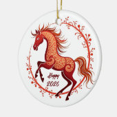 Jaar van het Paard 2026 Keramisch Ornament (Links)