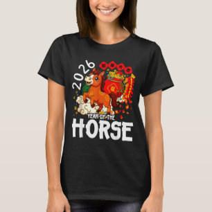 Jaar van het paard 2026 Schattig Chinees Maanjaar T-shirt