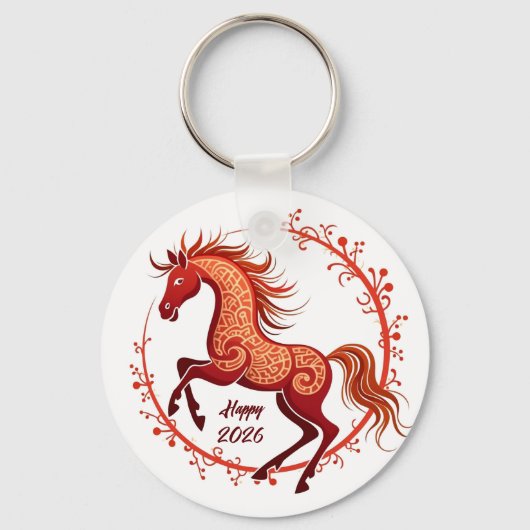 Jaar van het Paard 2026 Sleutelhanger (Voorkant)