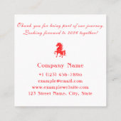 Jaar van het Paard 2026 Vierkante Visitekaartje (Achterkant)