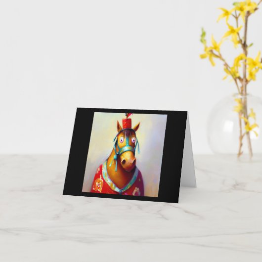 Jaar van het Paard 4 Kaart (Gele Bloem)