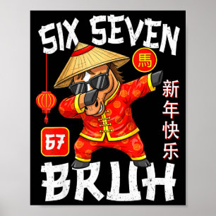 Jaar Van Het Paard 67 Bruh Dabbing Chinees Nieuwja Poster