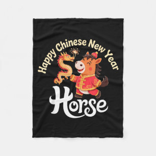 Jaar van het paard Chinees maanjaar Draak _1 Fleece Deken