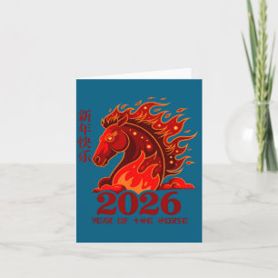 Jaar van het Paard Chinese Maankalender Vuur Paard Kaart