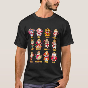 Jaar van het paard Chinese Zodiak Dier Tekens Luna T-shirt