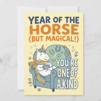Jaar van het Paard (Maar Magisch) Feestdagenkaart