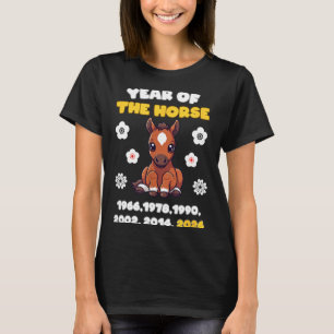 Jaar van het paard Schattig Dierenriemteken 2026 O T-shirt