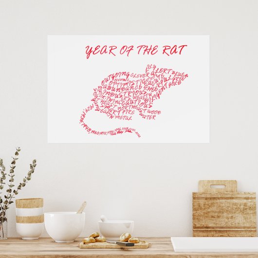 Jaar van het rattenprogramma poster (Keuken)