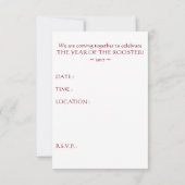 jaar van het roster chinese symbool kaart (Achterkant)