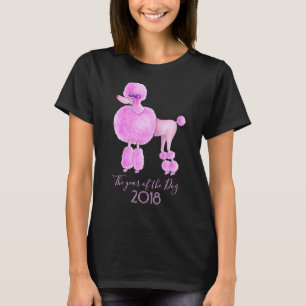 Jaar van het T-shirt met de roze hond