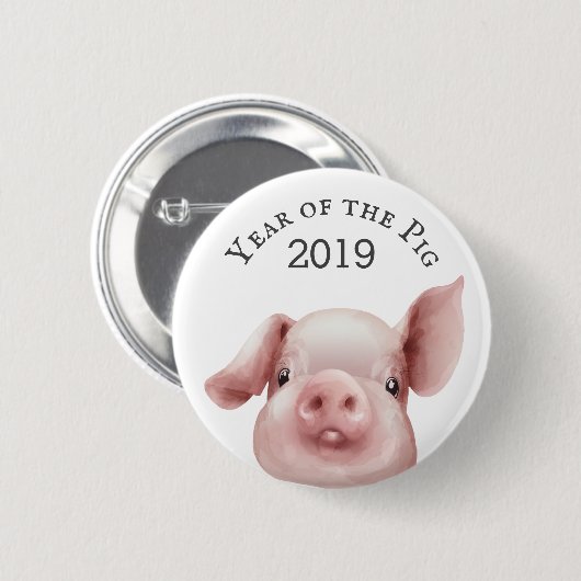 Jaar van het Varkensschap 2019 Ronde Button 5,7 Cm (Voorkant /achterkant)
