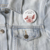 Jaar van het Varkensschap 2019 Ronde Button 5,7 Cm (In situ)