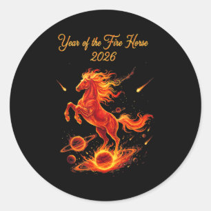 Jaar van het vuurpaard 2026 Chinees nieuwjaar maan Ronde Sticker