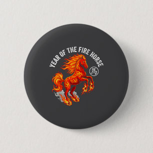 Jaar van het Vuurpaard 2026 Chinese Zodiac Maankal Ronde Button 5,7 Cm