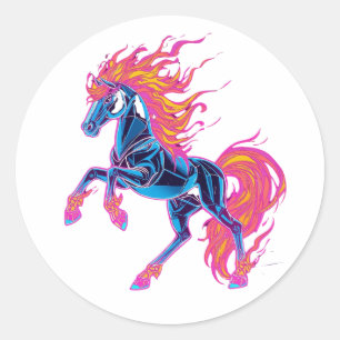 Jaar van het Vuurpaard 2026 Majestueus Chinees Ronde Sticker