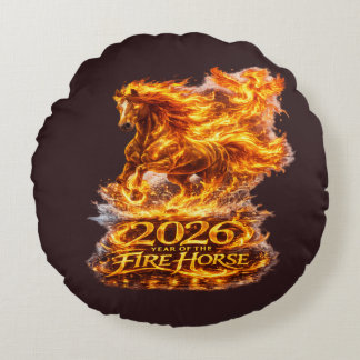 Jaar van het Vuurpaard 2026 Rond Kussen