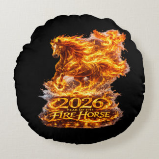 Jaar van het Vuurpaard 2026 Rond Kussen