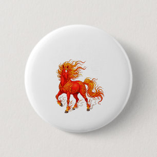 Jaar Van Het Vuurpaard Chinees Nieuwjaar 2026 Dier Ronde Button 5,7 Cm