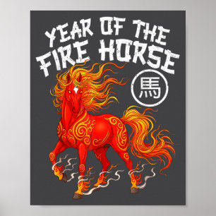 Jaar Van Het Vuurpaard Chinees Nieuwjaar 2026 Zodi Poster