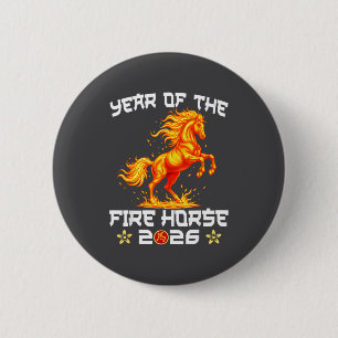 Jaar Van Het Vuurpaard Chinees Nieuwjaar 2026 Zodi Ronde Button 5,7 Cm