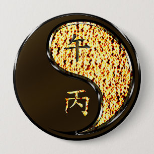 Jaar van het Vuurpaard Ronde Button 4,0 Cm