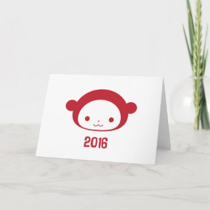 Jaar van het Wenskaart van de Aap 2016 Feestdagen Kaart