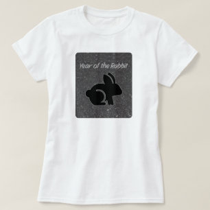 Jaar van het zwarte konijnenontwerp T-shirt