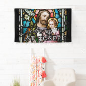 Jaar van Sint Joseph Glas in lood Religieuze Jezus Spandoek (Insitu)