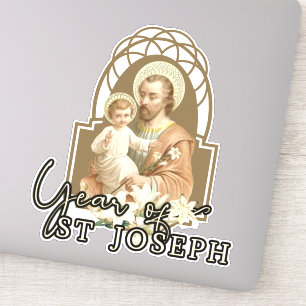 Jaar van St. Jozef Kind Jezus Katholiek Gebed Sticker
