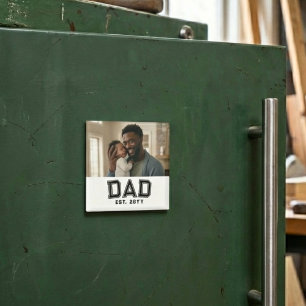 Jaar van Vader Worden Vet Zwart Wit Foto Magneet
