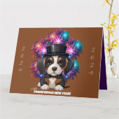 Jaar van Woofs! Kaart (Gele Bloem)