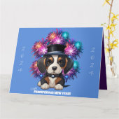 Jaar van Woofs! Kaart (Gele Bloem)