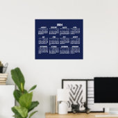 Jaarkalender 2024 Poster Blauw (Thuiskantoor)