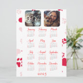  jaarkalender met rode pootafdrukken menu (Staand voorkant)