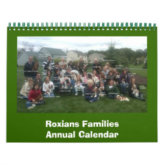 Jaarlijkse agenda voor Roxians Families Kalender