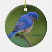 Jaarlijkse Bluebird Kerstmis Keramisch Ornament (Achterkant)