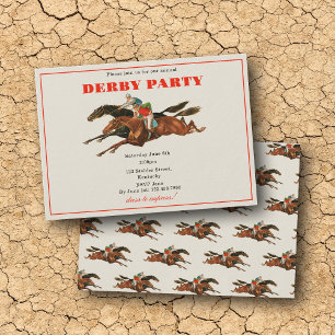 Jaarlijkse Derby Feest Paard Ruitersport Wedren Kaart