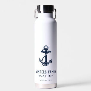 Jaarlijkse Familie Boottocht Marine Blue Anchor Cu Waterfles