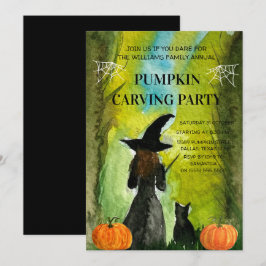 Jaarlijkse familiepumpkin Carving Party Halloween Kaart