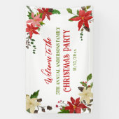 Jaarlijkse feestdag in Red Poinsettia Spandoek (Verticaal)
