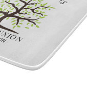 Jaarlijkse gezamenlijke familiereünie-stamboom op  snijplank (Hoek)